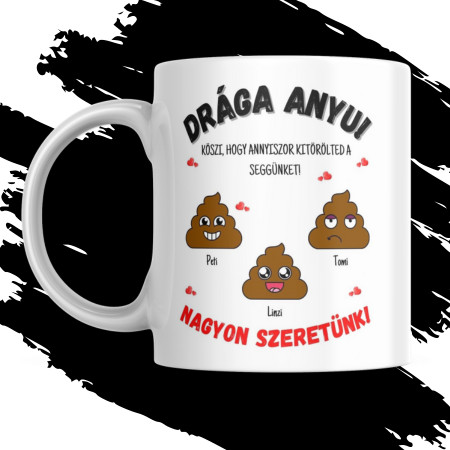 "ANYA PICI SZAROSAI" EGYEDI NÉVRE SZÓLÓ AJÁNDÉK ANYÁK NAPI BÖGRE
