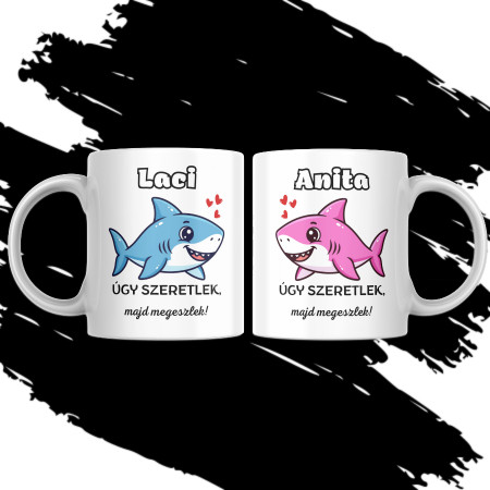 ÚGY SZERETLEK NÉVRE SZABHATÓ páros bögre (2db)