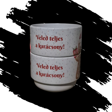 KARÁCSONYI páros csésze többféle felirattal 2db (2*170 ml) 