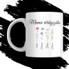 MAMA VIRÁGSZÁLAI EGYEDI NÉVRE SZÓLÓ AJÁNDÉK BÖGRE (kérhető 1,2,3,4,5,6,7 gyermekkel)