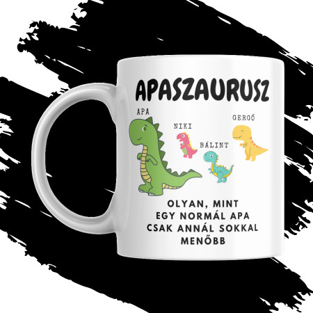 APASZAURUSZ egyedi neves bögre 