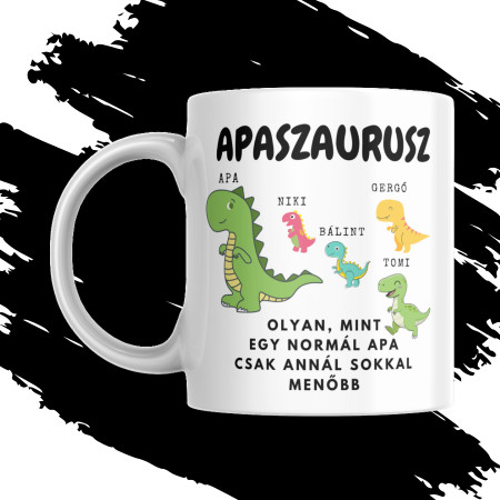 APASZAURUSZ egyedi neves bögre 