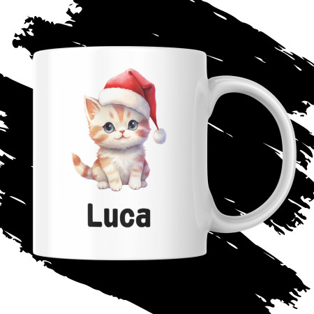 MIKULÁSRA, KARÁCSONYRA NÉVRE SZÓLÓ CICÁS bögre