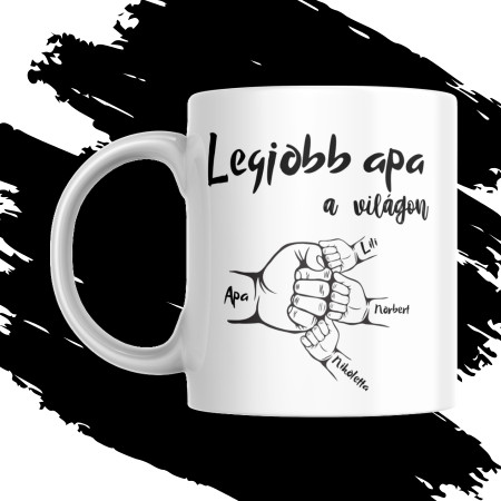 LEGJOBB APA EGYEDI NÉVRE SZÓLÓ AJÁNDÉK APÁK NAPJÁRA (maximum 3 gyermekkel kérhető)