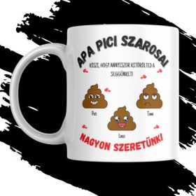   APA PICI SZAROSAI EGYEDI NÉVRE SZÓLÓ AJÁNDÉK APÁK NAPJÁRA (kérhető 1,2,3,4,5 gyermekkel)