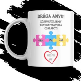   KÖSZÖNJÜK, HOGY EGYBEN TARTOD A CSALÁDOT EGYEDI NÉVRE SZABHATÓ AJÁNDÉK BÖGRE